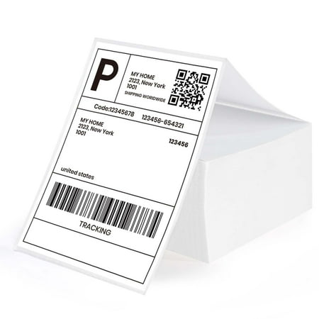ADHES 4x6 Thermal Shipping Labels, 500 Fanfold – Strong Adhesive Commercial-Grade Label Paper for Mailing, Packaging & Barcode Printers