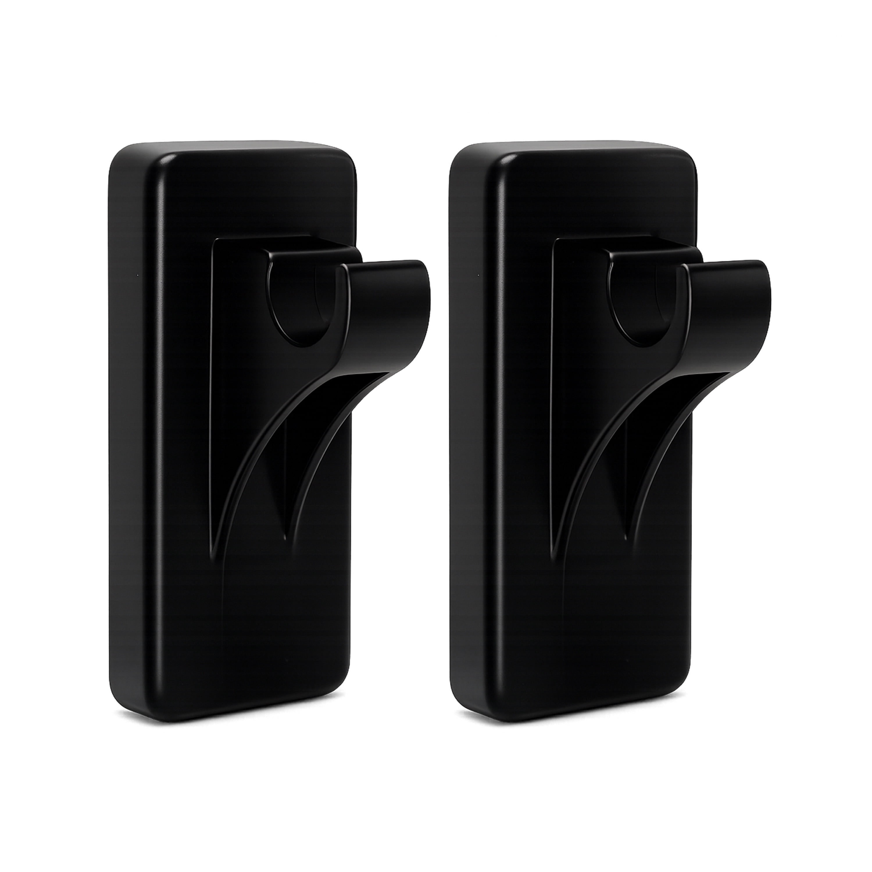 Mainstays Black Adhesive Curtain Rod Bracket Set, 2 Pieces