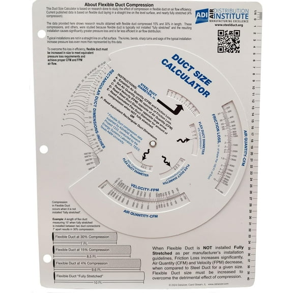 ADI Ductulator Duct Size Calculator