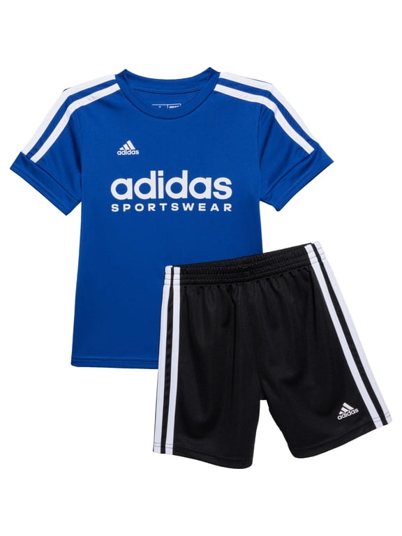 BOYS OUTFIT - 243 BLUE BLACK SZ 5 - BASKETBALL SOCCER SHIRT SHORTS SET 2