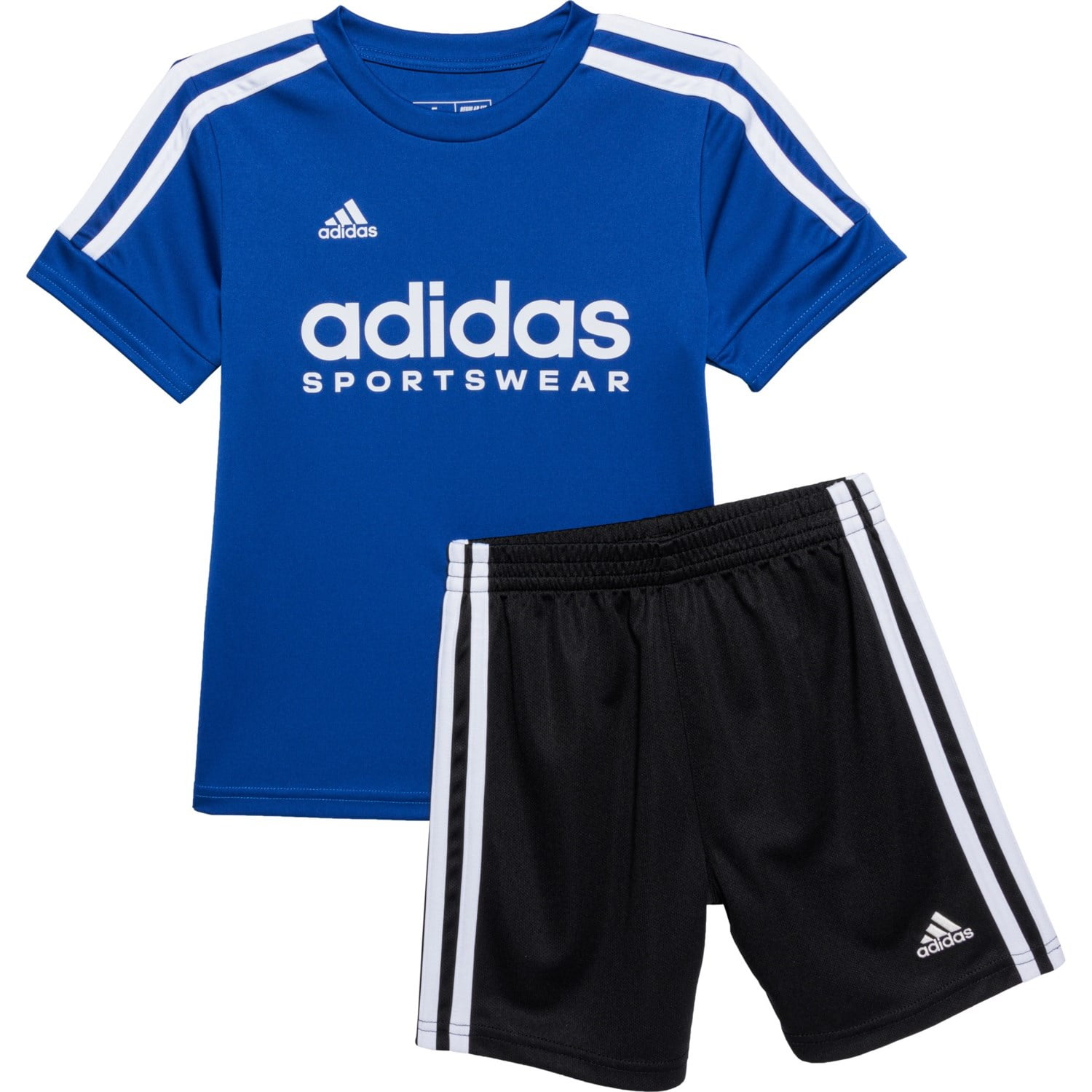 ADIDAS BOYS OUTFIT 243 BLUE BLACK SZ 6 BASKETBALL SOCCER SHIRT SHORTS SET 2 Walmart