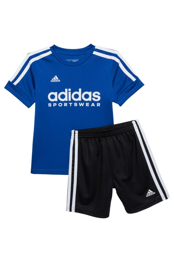 BOYS OUTFIT - 243 BLUE BLACK SZ 6 - BASKETBALL SOCCER SHIRT SHORTS SET 2