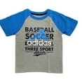 thumbnail image 1 of ADIDAS BOYS SHIRT - GREY BLUE SZ 4 - TOP TEE SHIRT PRINTED KIDS, 1 of 1