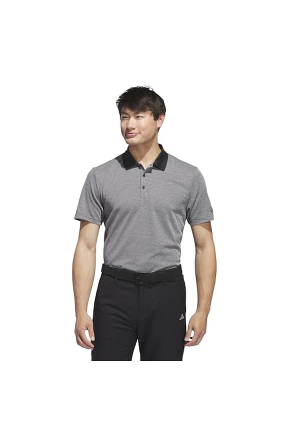 MEN'S PERFORMANCE HEATHERED POLO SHIRT - SIZE: MEN L - BLACK