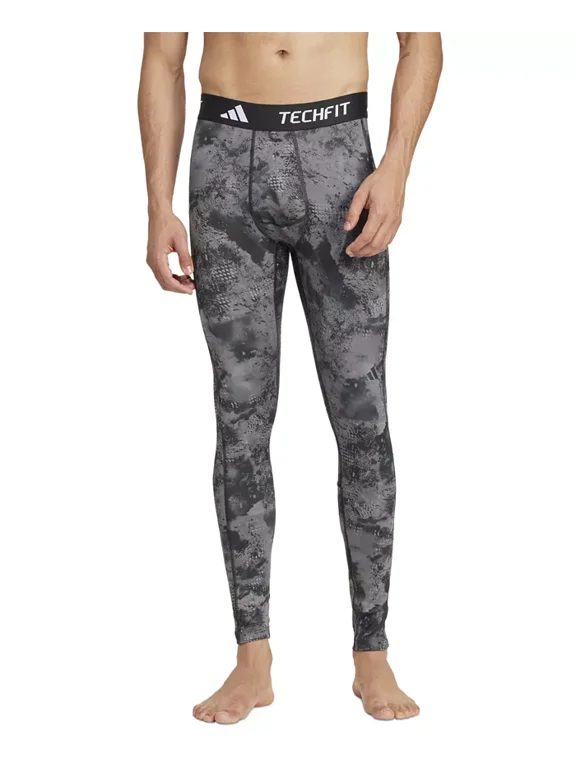 MEN'S TECH-FIT CAMOUFLAGE TRAINING TIGHTS - SIZE: MEN XL - BLACK MULTI
