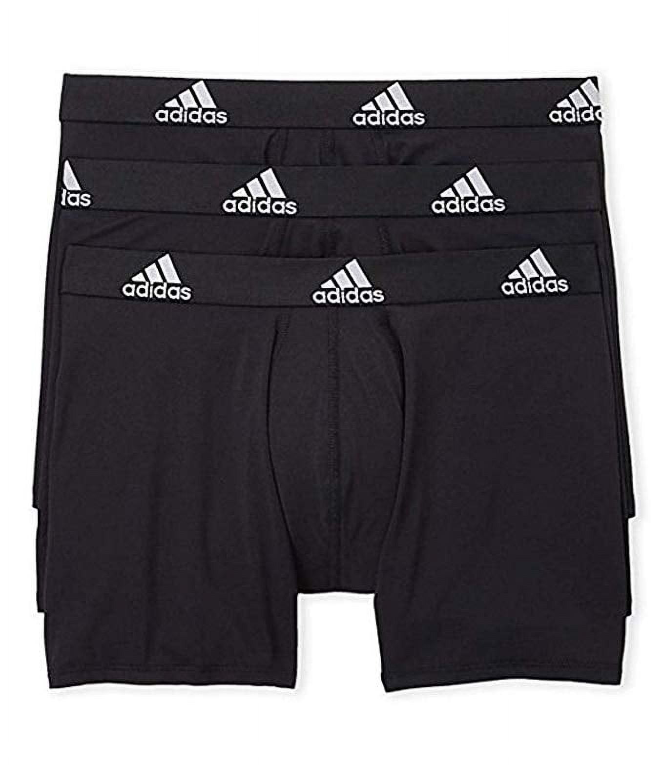 adidas Men's Performance Boxer Brief Underwear 3Pack, Black/Black