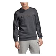 ADIDAS Mens Gray Striped Long Sleeve Crew Neck Classic Fit Sweatshirt L