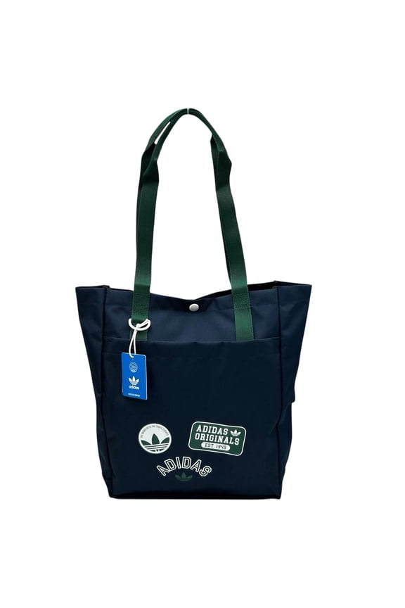 Originals Simple Canvas Tote Shoulder Bag 15X14X4" Navy Blue Green