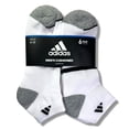 thumbnail image 1 of ADIDAS SOCKS MEN'S - LOW CUT 243 - WHITE BLACK 3 - LARGE (6-12) - PACK 6, 1 of 2