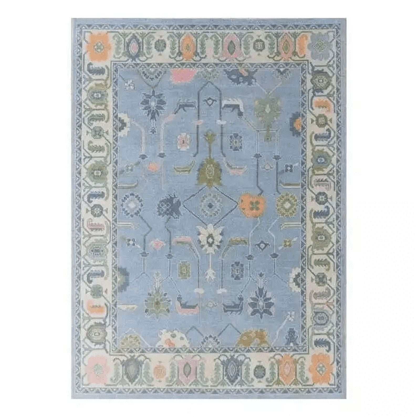 ADIL RUGS Handmade Soft Wool Oushak Rug – Vintage Turkish Area Carpet ...