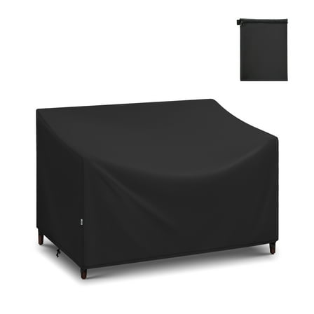 Adiqo Outdoor Sofa Cover, Waterproof Outdoor Loveseat Cover, Patio Bench Cover for 2-Seater for Patio Furnitures, 54"W x 37"D x 35"H, Black