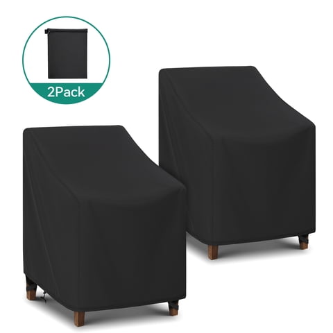 Adiqo Patio Swivel Lounge Chair Covers Waterproof, 2 Pack Outdoor Rocking Chair Covers set for Patio Lawn Garden Wicker Furniture, 29"W x 30"D x 36"H, Black