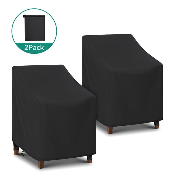 Adiqo Patio Swivel Lounge Chair Covers Waterproof, 2 Pack Outdoor Rocking Chair Covers set for Patio Lawn Garden Wicker Furniture, 29"W x 30"D x 36"H, Black