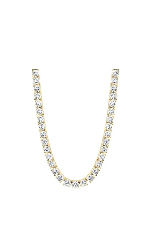 18K Gold Plated Cubic Zirconia Choker 16 Tennis Necklace