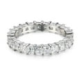 thumbnail image 1 of ADIRFINE 925 Sterling Silver 2.5MM Princess Cut Cubic Zirconia Eternity Ring, 1 of 2