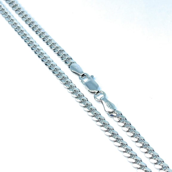 ADIRFINE 925 Sterling Silver 3.5mm Miami Cuban Link Chain