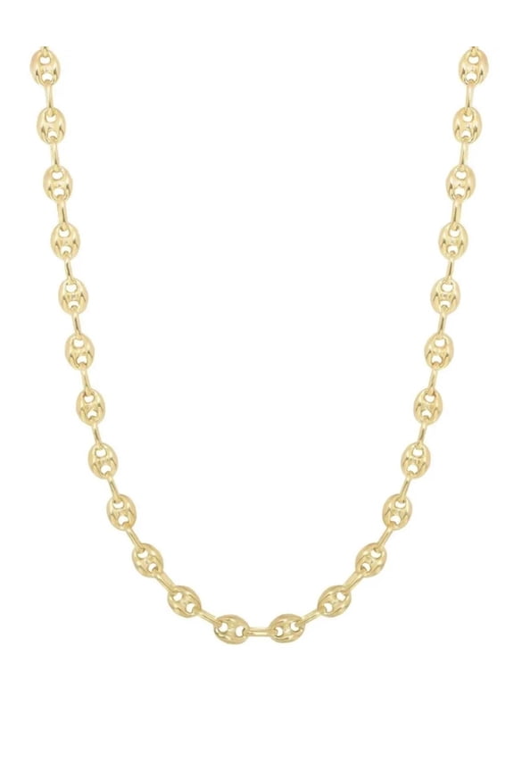 925 Sterling Silver 6mm Puff Mariner link Chain