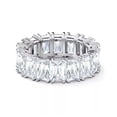 thumbnail image 1 of ADIRFINE 925 Sterling Silver 7MM Emerald Cut Cubic Zirconia Eternity Band, 1 of 3