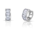 thumbnail image 1 of ADIRFINE 925 Sterling Silver Cubic Zirconia Huggie Hoop Earrings, 1 of 1