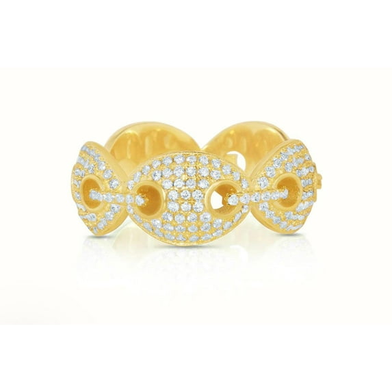 ADIRFINE 925 Sterling Silver Mariner Link Cubic Zirconia Ring