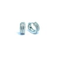 thumbnail image 1 of ADIRFINE 925 Sterling Silver Pave Cubic Zirconia Huggie Hoop Earrings, 1 of 3