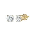 thumbnail image 1 of ADIRFINE 925 Sterling Silver Screwback Round Brilliant Cut CZ Stud Earrings, 1 of 6