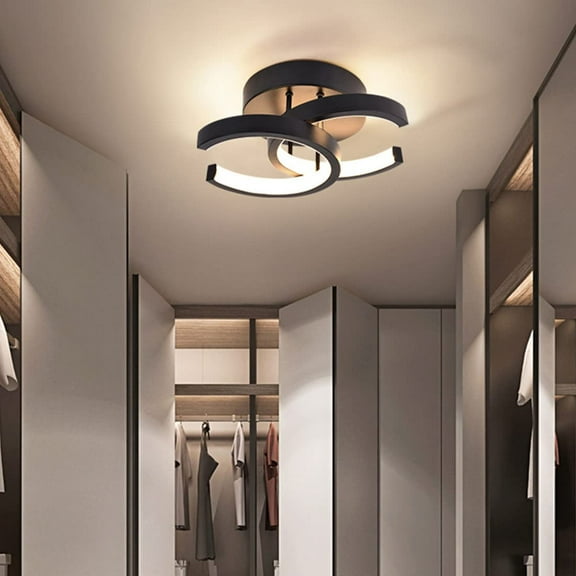 ADISUN LED Ceiling Light 3 Color Lights Modern Ceiling Lamp Lighting Fixture for Bedroom Kitchen Proch Corridor Balcony Stair Hallway Light Creative Asile lamp, Black