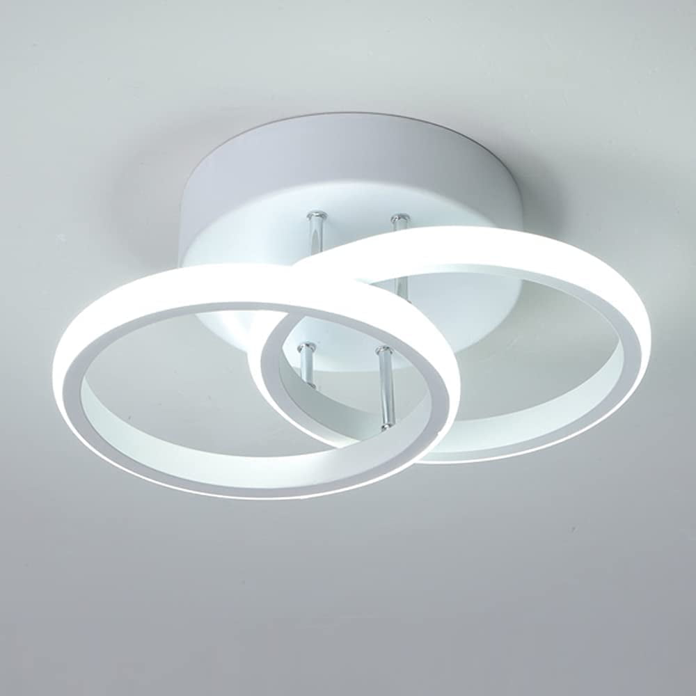 ADISUN LED Ceiling Light Flush Mount Lamp Modern Lighting Fixtures Ceiling Lamps for Bedroom Kitchen(Cool White), White