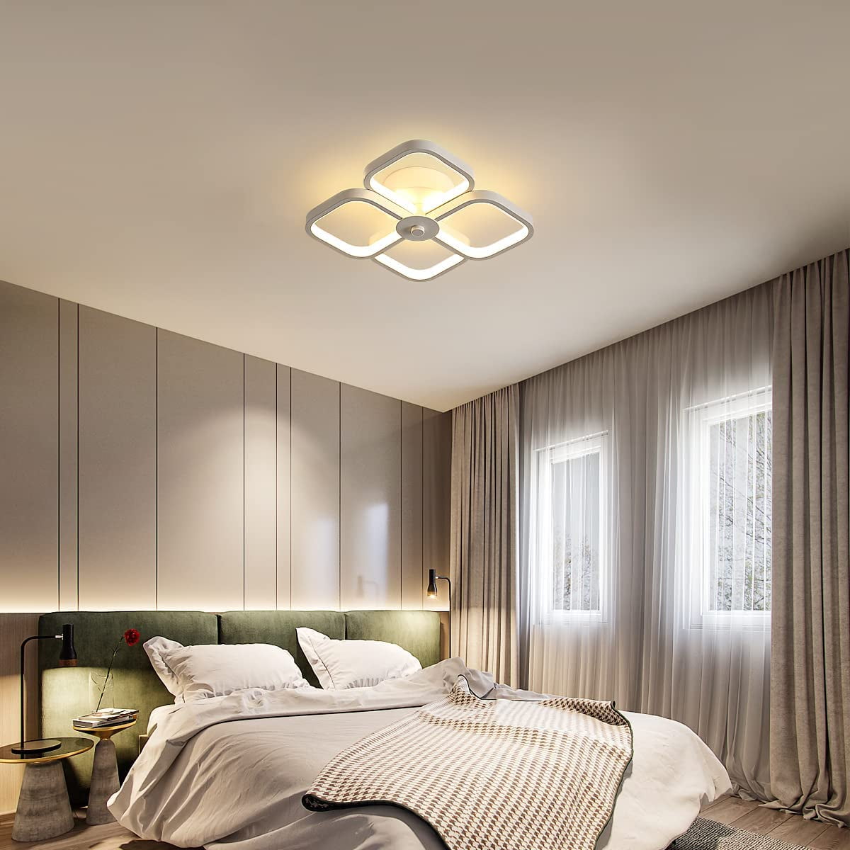 ADISUN LED Ceiling Lights Modern Flush Mount Light Fixtures Square Ceiling Lamp Lighting for Bedroom Kitchen Office Hallway Corridor Aisle Living Room Warm White Light, White