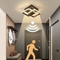 thumbnail image 1 of ADISUN LED Motion Sensor Ceiling Light Warm White Ceiling Lamp Modern Square Litghing Fixture for Garages Hallway Aisle Porch Corridor Entrance, Black, 1 of 7