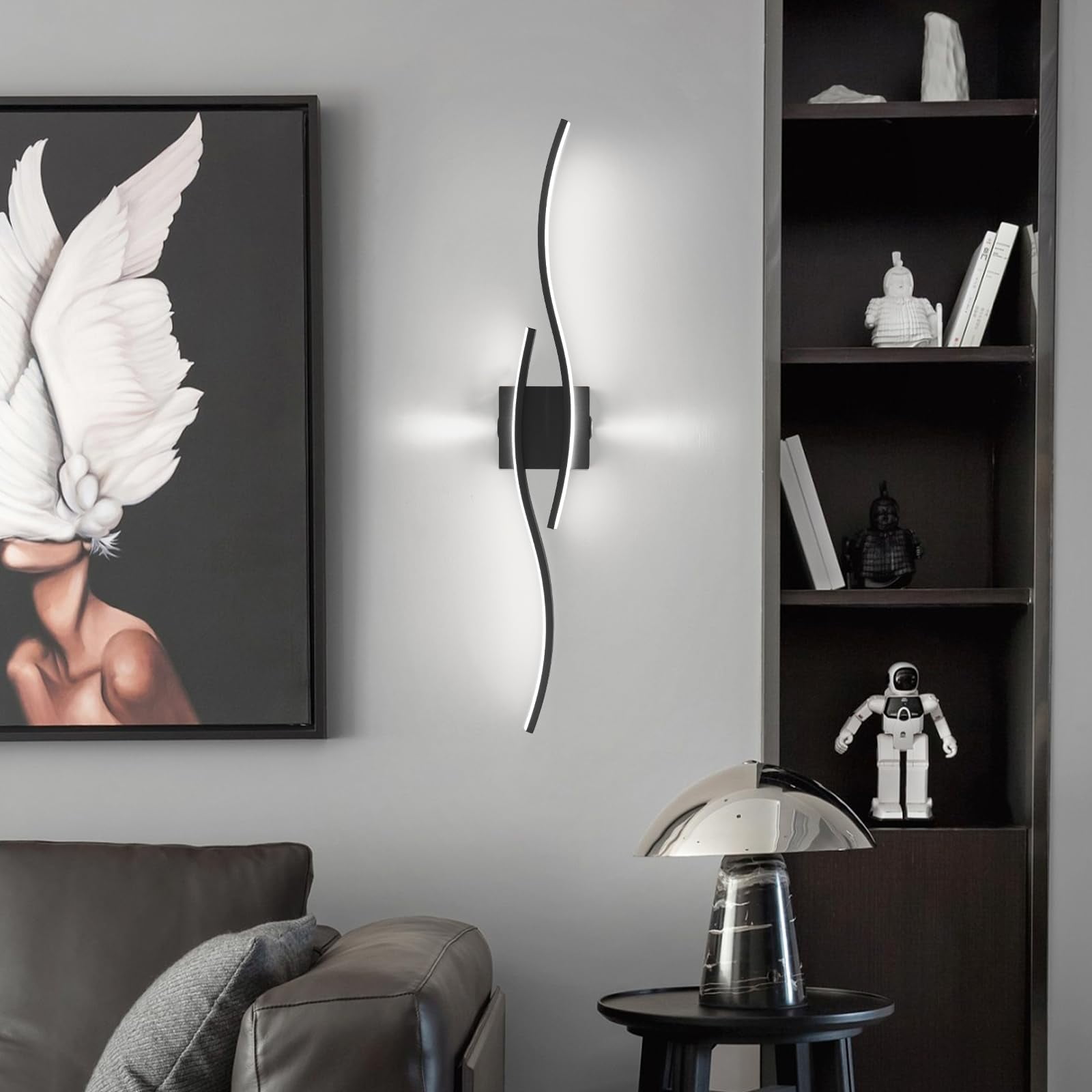 ADISUN LED Wall Sconce for Bathroom, Bedroom, Living Room, Hallway - Modern  Wave, Cool White - Walmart.com, image size:1600x1600