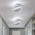 ADISUN Modern Led Ceiling Light Fixtures Creative Round Led Ceiling Lamps Cool White 6000K for Hallway Aisle Living Room Bedroom Lights, Chrome