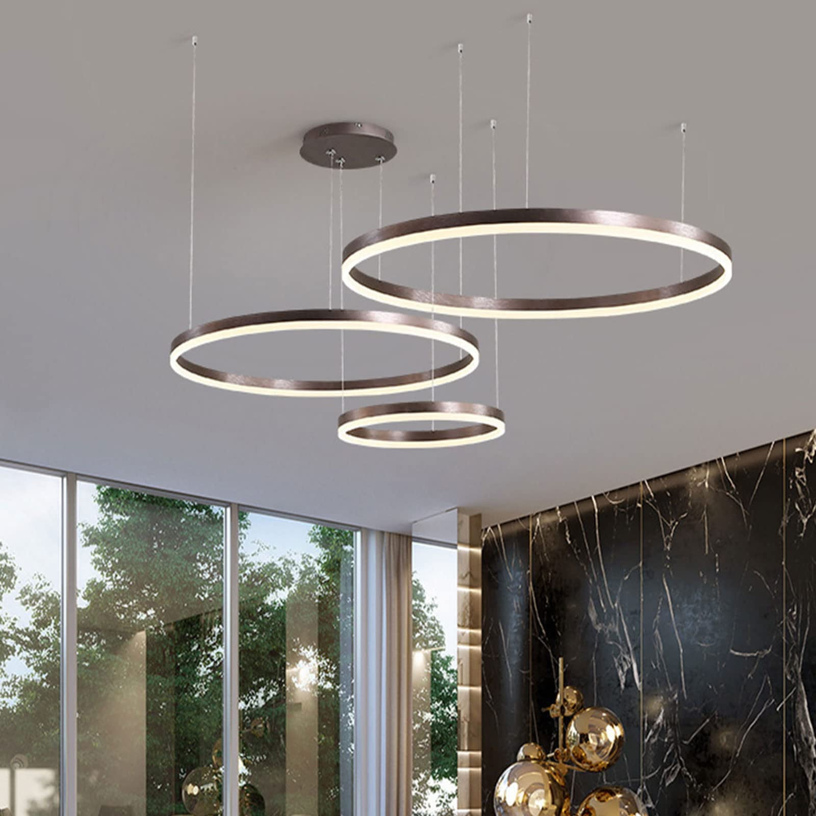 ADISUN Modern Led Chandelier Light Dimmable Pendant Light Fixture 3 ...