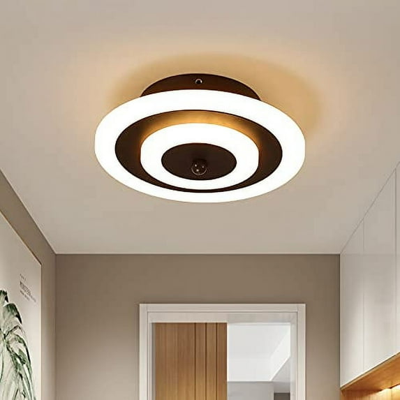 ADISUN Round LED Ceiling Light Modern Flush Mount Ceiling Lamp Lights Fixture Warm Light for Bedroom Living Room Hotel Corridor, Coffee