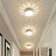 ADISUN Small Modern Flush Mount Led Ceiling Light Dimmable Ceiling Lights Fixtures for Kitchen Bedroom Flower Hollow(3000-5000K), White