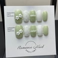 thumbnail image 1 of ADITYSHOP - Handmade Elegant Pearl Accent Press-On Nails Medium, Kit included, 1 of 2