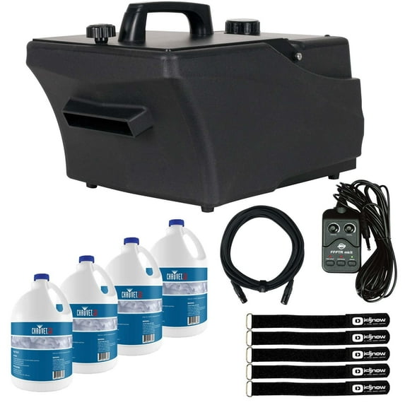 ADJ Entour Chill 800 Watt High-Output Continuous Low-Lying Fog Machine with 4 Gallons of Premium Fog Juice Package