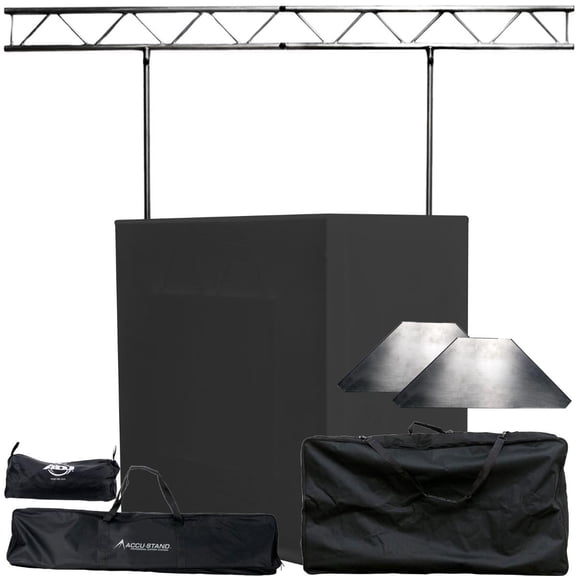Eliminator Lighting Pro Event Table 2 Portable Workstation with Aluminum Shelves & Black Table Scrim Package