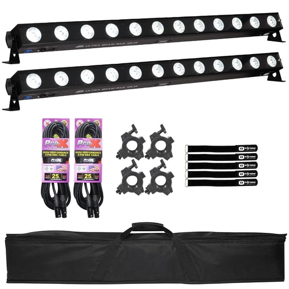 ADJ Ultra Beam Bar 12CW 1M Cool White Lighting LED Beam Linear Fixture 2-Pack with Bag Package