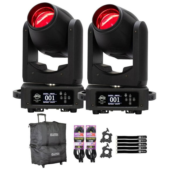 ADJ VIZI BEAM RX2 100W LED Compact High-Performance Moving Head Beam 2-Pack with Bags Package