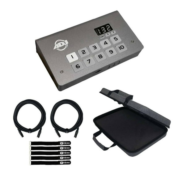 ADJ myDMX 5 DMX Lighting Control Software/Hardware for Mac & PC with DMX Cables and Case Package