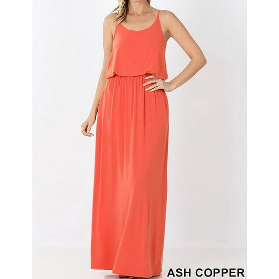 ADJUSTABLE STRAP TOP TWO LAYER MAXI DRESS 2 COLORS