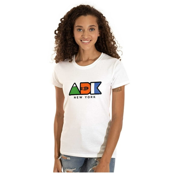 ADK Adirondack New York Hiking Womens Slim Fit Graphic Tee Brisco Brands M