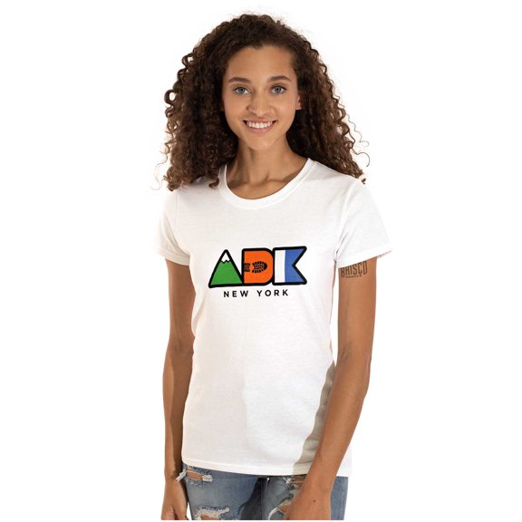 ADK Adirondack New York Hiking Womens Slim Fit Graphic Tee Brisco Brands M