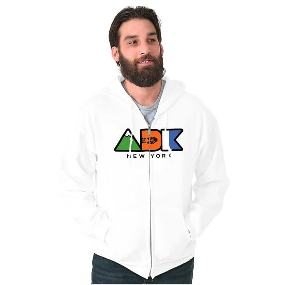 ADK Adirondack New York Hiking Unisex Fleece Graphic Zip Up Hoodie Brisco Brands 5X