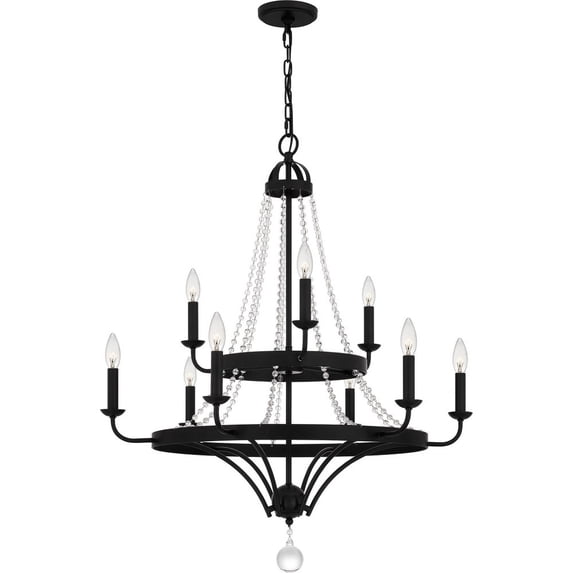 ADL5030MBK Quoizel Lighting Adelaide - 9 Light Chandelier In Transitional Style-36 Inches Tall and 30 Inches Wide -Traditional Installation