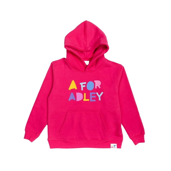 A FOR ADLEY BFF Hoodie Stylized With the Rainbow Logo, Used To Show Off Your Love of Adley and Her YouTube Videos (US, Numeric, 12, Regular, Azalea Dark Pink)