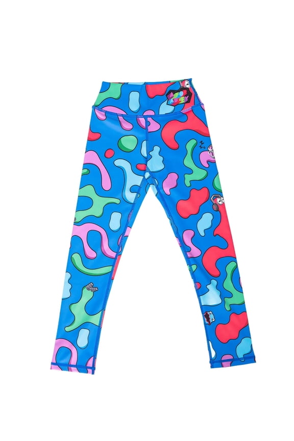 Custom Pant Leggings, Designed by Adley for Her Fans, Using Her Favorite Colors and Characters. (US, Numeric, 4, Regular, Rainbow Ghost Blue)