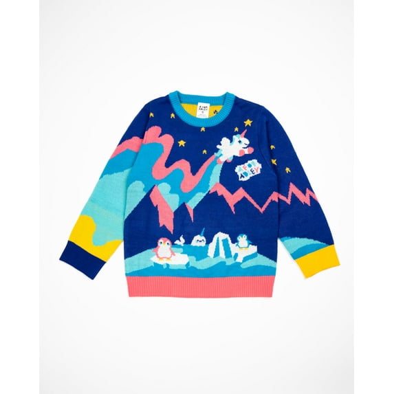 A FOR ADLEY Merch Super Cute and Fun Not So Ugly Holiday Sweaters, Keep You Warm and Stylish During The Holiday Season (US, Numeric, 10, Regular, Winter Rainbow)