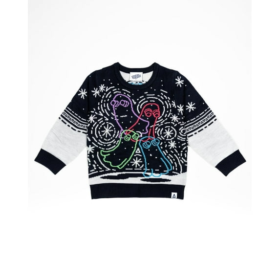 A FOR ADLEY Merch Super Cute and Fun Not So Ugly Holiday Sweaters, Keep You Warm and Stylish During The Holiday Season (US, Numeric, 6, Regular, Rainbow Ghost)